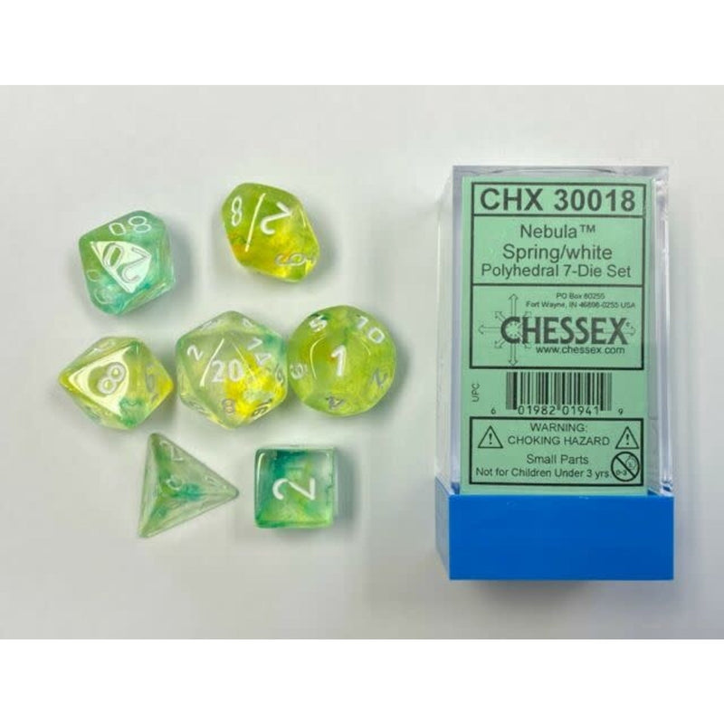 Chessex Nebula: Spring/White 7 Die Set