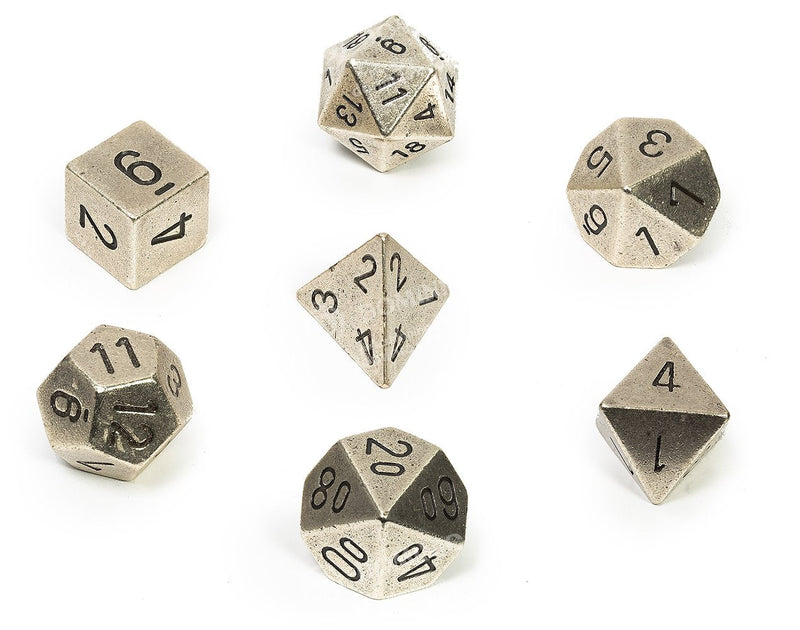 Chessex Metal: Silver Color 7 Die Set