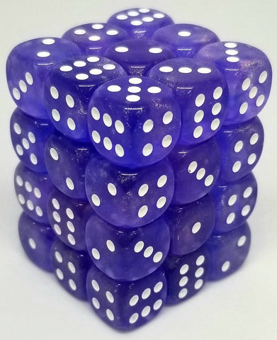 Chessex Borealis: 12MM D6 Purple/White (36)