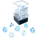 Chessex Mini Dice: Borealis - Icicle/light blue 7 Dice Set
