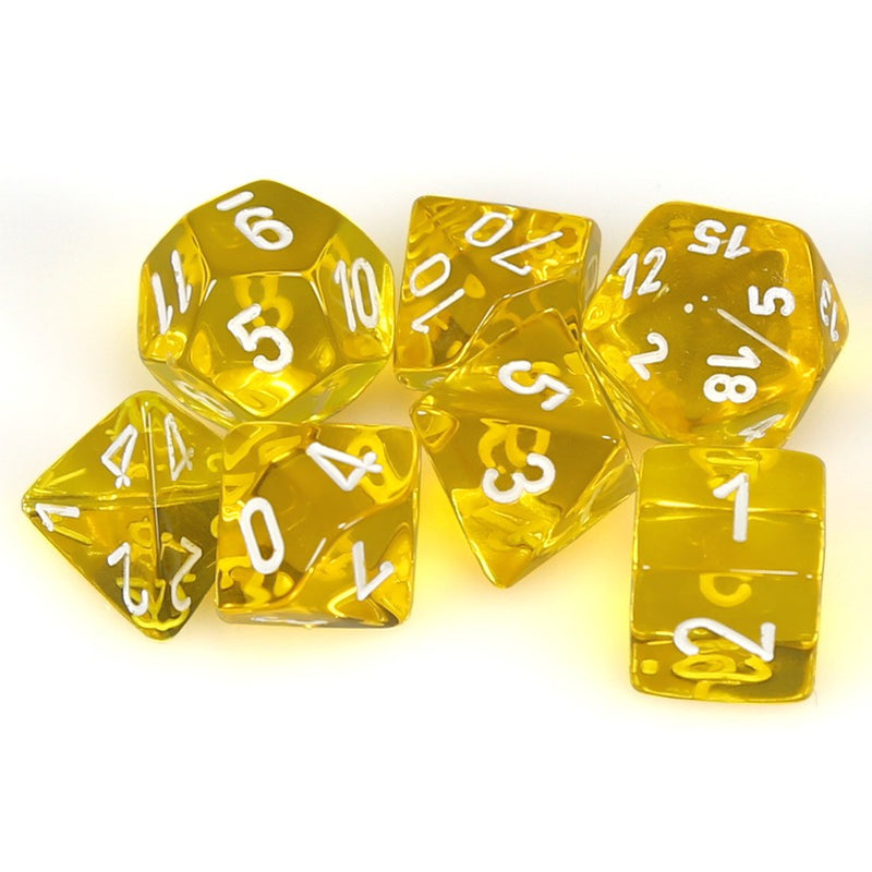 Chessex Translucent: Yellow/White 7 Dice Set