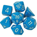 Chessex Opaque: Light Blue/white 7 Dice Set
