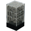 Chessex Opaque: 16MM D6 Dark Grey/Black  (12)