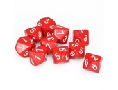 Chessex Opaque: Red/White Ten D10 Dice Set