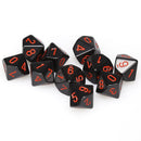 Chessex Opaque: Black/Red Ten D10 Dice Set