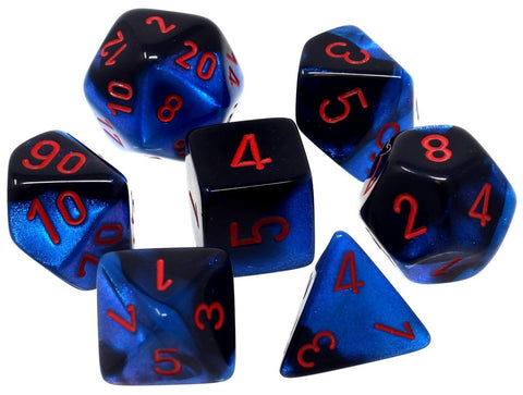 Chessex Gemini: Black-Starlight/Red 7 Dice Set