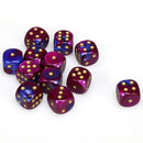 Chessex Gemini: 16MM D6 Blue-Purple/Gold (12)