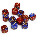 Chessex Gemini: 16MM D6 Blue-Red/Gold (12)