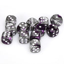 Chessex Gemini: 16MM D6 Purple-Steel/White (12)