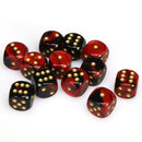 Chessex Gemini: 16MM D6 Black Red/Gold (12)