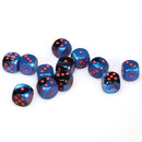 Chessex Gemini: 16MM D6 Black-Starlight/Red (12)
