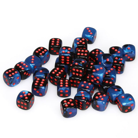 Chessex Gemini: 12MM D6 Black-Starlight/Red (36)