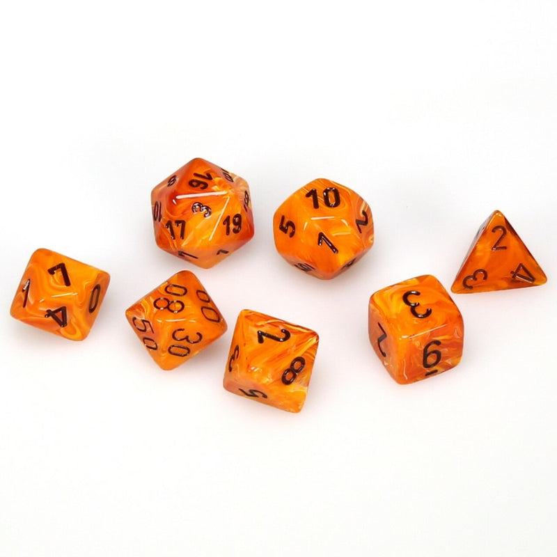 Chessex Vortex: Orange/Black 7 Dice Set