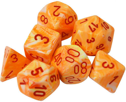 Chessex Festive: Sunburst/Red 7 Dice Set