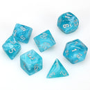 Chessex Cirrus: Aqua/Silver 7 Dice Set