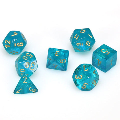 Chessex Borealis: Teal/Gold 7 Dice Set