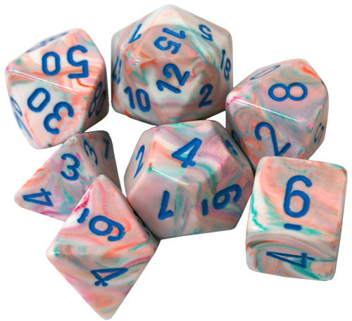 Chessex Festive: Pop Art/Blue 7 Dice Set