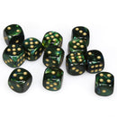 Chessex Scarab: 16MM D6 Jade/Gold (12)