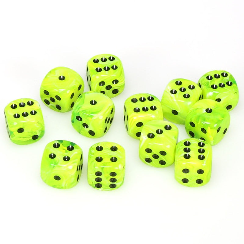 Chessex Vortex: 16MM D6 Bright Green/Black (12)