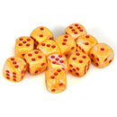 Chessex Festive: 16MM D6 Sunburst/Red (12)