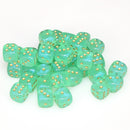 Chessex Borealis: 12MM D6 Light Green/Gold (36)