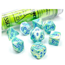 Chessex Lab Dice Festive: Garden/Blue 7 Dice Set