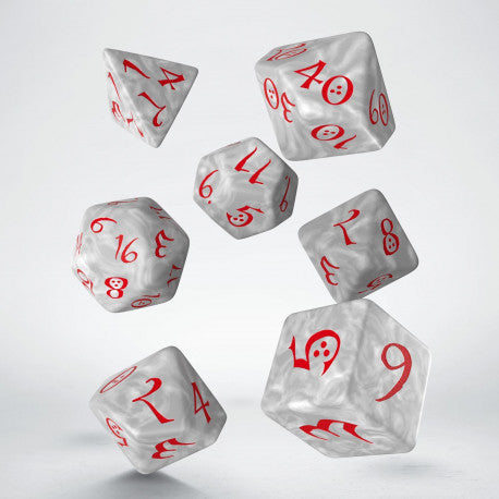 Q Workshop Dice Set - Classic Pearl & Red