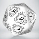 Q Workshop Dice Set - D20 Level Counter White and Black Die