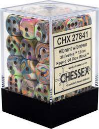 Chessex Festive: 12MM D6 Vibrant/brown (36)