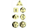 Chessex Opaque: Ivory/Black 7 Dice Set