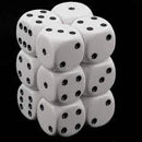 Chessex Opaque: 16MM D6 White/Black   (12)