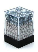 Chessex Lustrous: 12MM D6 Slate/white (36)