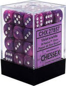 Chessex Festive: 12MM D6 Violet/white (36)