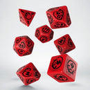 Q Workshop Dice Set - Dragons Red and Black 7 Dice Set