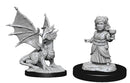 Wizkids: Nolzur's Marvelous Miniatures: Silver Dragon Wyrmling & Halfling Dragon Friend