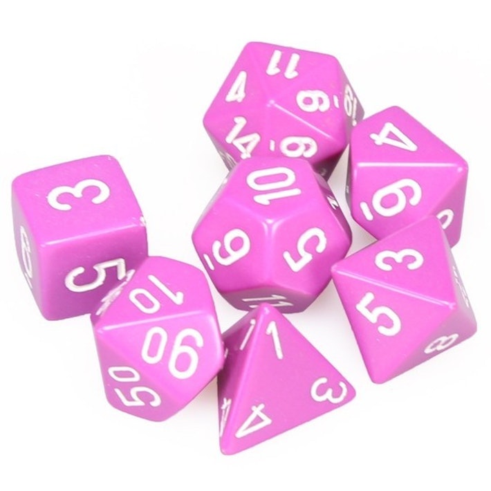 Chessex Opaque: Light Purple/White 7 Dice Set