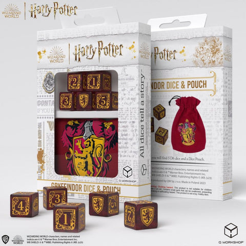 Q Workshop Harry Potter Gryffindor Dice Set & Pouch
