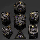 Hymgho Dragon's Eye Hollow Metal Dice Set - Purple Gems
