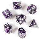 Chessex Gemini: Purple-Steel/White 7 Dice Set