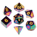 Metallic Dice Games Metal 7 Dice Set: Flame Torched Rainbow
