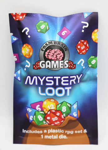 Foam Brain Games: Mystery Loot Plastic RPG Dice Set + Bonus Metal Die