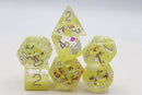 Foam Brain Games RPG Dice Set: Milk Yellow with Shimmer Diamond Filled