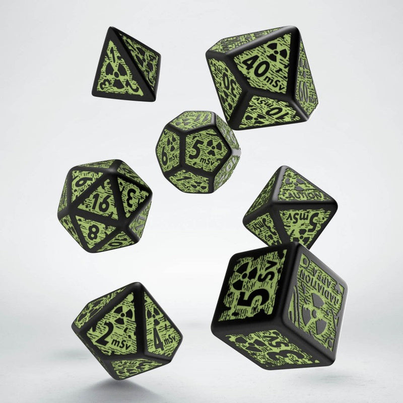 Q Workshop Dice Set - Nuke Dice Glow in the Dark 7 Dice Set