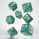 Q Workshop Dice Set - Polaris RPG Turquoise and Light Yellow 7 Dice Set