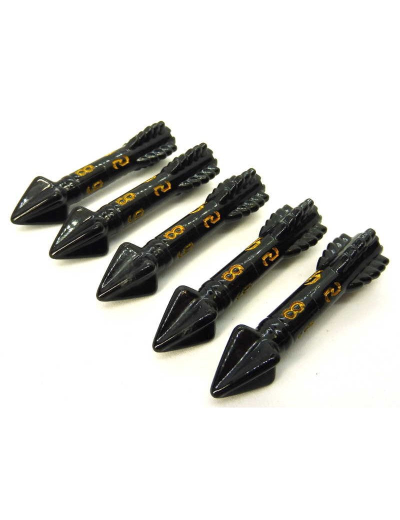 Polyhero Dice - The Rogue 5D8 Crossbow Bolts Nightshade & Thieves' Gold Dice Set