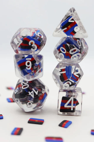Foam Brain Games Polyamorous Pride Flag RPG Dice Set