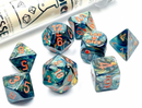 Chessex Lab Dice Lustrous: Alpestris/Orange 7 Dice Set