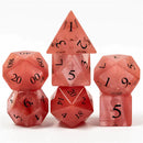 Foam Brain Games RPG Gemstone Dice Set - Red Watermelon Glass Engraved