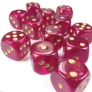 Chessex Borealis: 16MM D6 Magenta/Gold (12)
