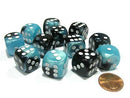 Chessex Gemini: 16MM D6 Black-Shell/White (12)